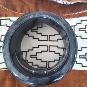 S-M Size Funky Chunky Black Enamel Bracelets